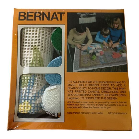 Bernat Latch Hook‎ Kit NEW Asters Flowers Floral 12x12 Vintage 1979 Farmhouse. - Picture 15 of 16